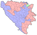 Localisation du district de Brčko en Bosnie-Herzégovine (en vert).