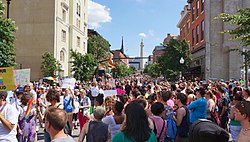 Participants at the Baltimore Pride parade in 2013 Baltimore Pride 25693 (9060238451).jpg