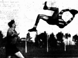 Barry King takes a spectacular mark in 1948
