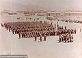 Batallón de infantería de Guardias Nacionales Coquimbo, con su comandante, coronel Alejandro Gorostiaga, en el campamento de Antofagasta (1879)