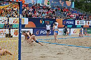 Deutsch: Beachhandball Europameisterschaften 2019 (Beach handball Euro); Tag 6: 7. Juli 2019 – Spiel um Platz Drei, Frauen, Kroatien-Niederlande 0:2 (14:23, 20:22) English: Beach handball Euro; Day 6: 7 July 2019 – Women's Bronze Medal Match – Croatia-Netherlands 0:2 (14:23, 20:22)