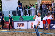 Deutsch: Beachhandball Europameisterschaften 2019 (Beach handball Euro); Tag 4: 5. Juli 2019 – Männer, Viertelfinale, Russland-Polen 2:0 (30:22, 19:18) English: Beach handball Euro; Day 4: 5 July 2019 – Quarter Final Men – Russia-Poland 2:0 (30:22, 19:18)