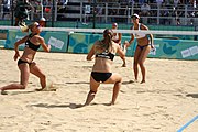 Deutsch: Beachvolleyball bei den Olympischen Jugendspielen 2018; Tag 11, 17. Oktober 2018; Jungen, Spiel um Platz 3 – USA (Devon Newberry/Lindsey Sparks)-Norwegen (Emilie Olimstad/Frida Berntsen) 1:2 (21–1/13–21/9–15) English: Beach volleyball at the 2018 Summer Youth Olympics at 17 October 2018 – Bronze Medal Match – USA (Devon Newberry/Lindsey Sparks)-Norway (Emilie Olimstad/Frida Berntsen) 1:2 (21–1/13–21/9–15)