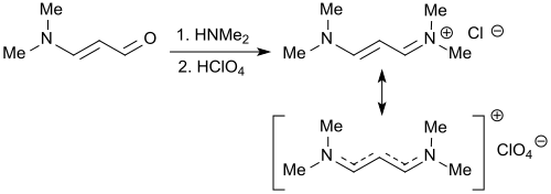 Synthesis of 1,3-bis (dimethylamino) trimethinium perchlorate