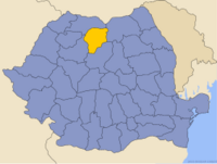 Administrative map of Rumænien with Bistrița-Năsăud highlighted