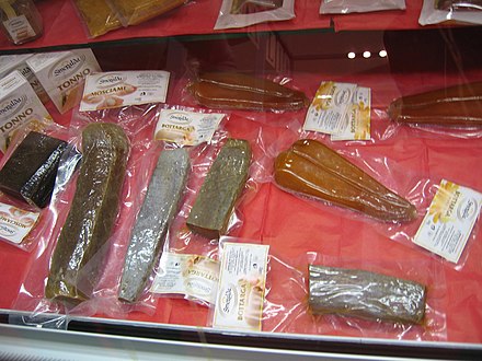 Certain foods are pan-Mediterranean, such as bottarga, the salted, cured roe of fish such as the grey mullet.[46]