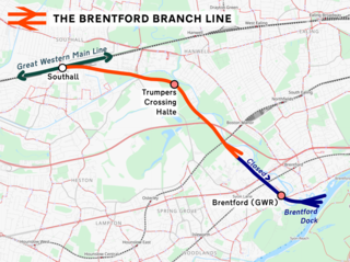 <span class="mw-page-title-main">Brentford branch line</span> Freight-only branch railway line in west London, England