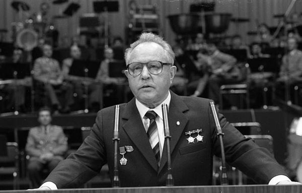 Erich Mielke, chief of the Stasi, speaking on 25 March 1983 as the club president of SV Dynamo who regularly held parties at the Palace of the Republi