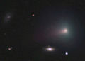 Comet C/2006 VZ13 LINEAR, taken by Robert Sharpe at Shuttleview observatory on July 14, 2007. Also in the picture is the galaxy NGC 5820