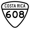 Road shield of Costa Rica National Tertiary Route 608