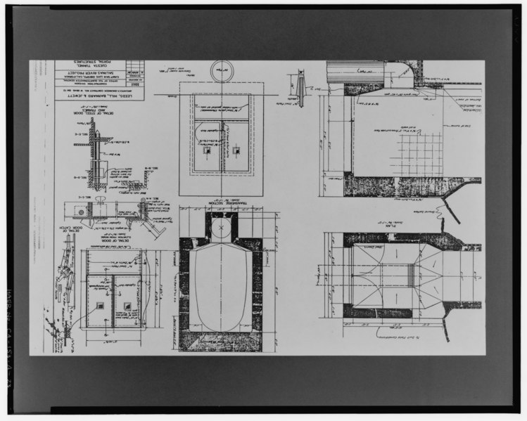 File:CUESTA TUNNEL, PORTAL STRUCTURES. Leeds, Hill, Barnard and Jewett drawing, no number, revised 10-10-41. - Salinas River Project, Cuesta Tunnel, Southeast of U.S. 101, San Luis HAER CAL,40-SANLO.V,1-23.tif