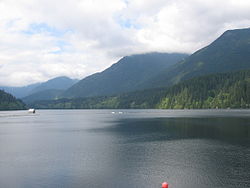 Capilano Lake is the source of 40% of Vancouver's drinking water CapilanoLake.jpg