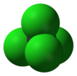 Prostorsko zapolnjeni model ogljikovega tetraklorid