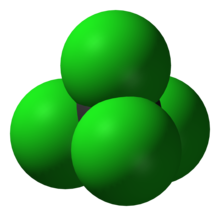 Space-filling model carbon tetrachloride