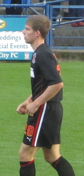 Taylor playing for Fleetwood Town in 2013