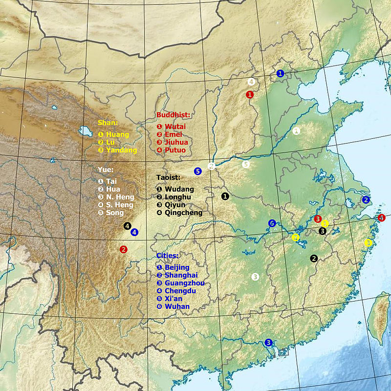 Peta gunung-gunung agung di Tiongkok