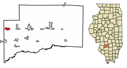 Location of Trenton in Clinton County, Illinois.