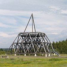 Kunstwerk op de Halde (mijnafvalberg) van Zeche Waltrop