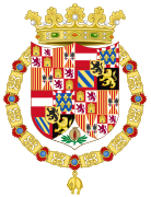 Coat of arms of Charles I as king of Spain before becoming Holy Roman Emperor.