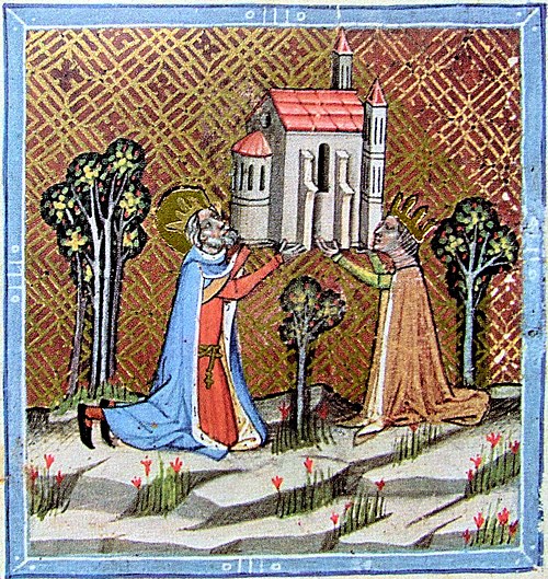 King St Stephen and his wife founding a church at Óbuda