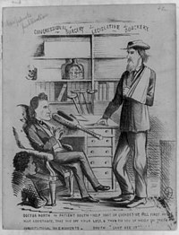 Crittenden Compromise as legislative quackery - 1860s cartoon Congressional surgery. Legislative quackery LCCN2008661609.jpg