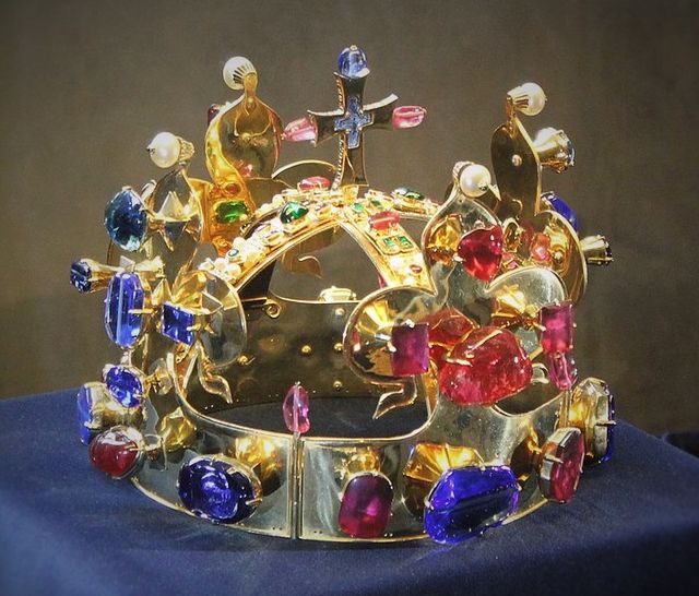 Replica of the crown in the Old Royal Palace of Prague Castle