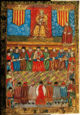 Corts Catalanes segons una miniatura d'un incunable del segle XV
