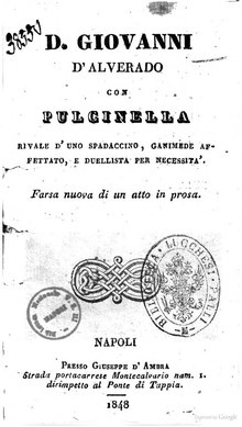 D. Giovanni d'Alverado con Pulcinella rivale d'uno spadaccino, Ganimede affettato, e duellista per necessità (1848).djvu