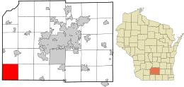 Dane County Wisconsin incorporated and unincorporated areas Perry highlighted.svg