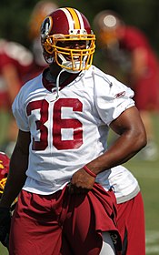 Young at Redskins training camp in 2011 Darrel Young.jpg