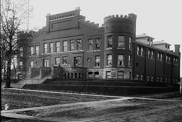 The Old Gymnasium on the Michigan State Normal School campus, it was constructed in 1894 and demolished in 1965.