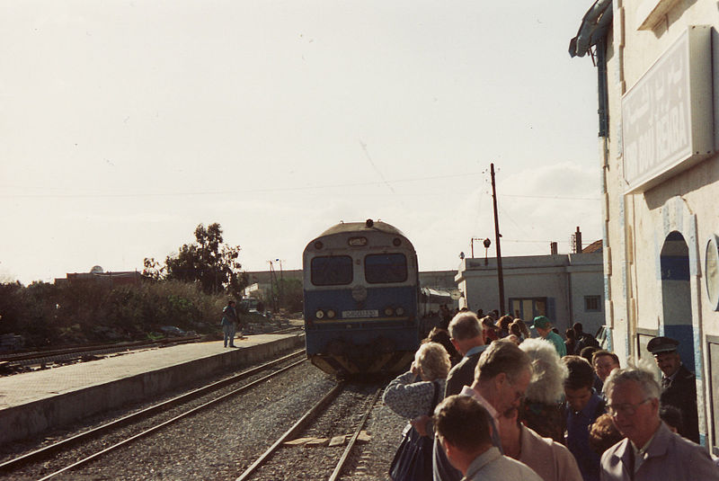 File:Diesel Loco arriving at Bir Bou Rekba Station, near Hammamet, Tunisia (17060726717).jpg