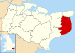 Dover shown within Kent