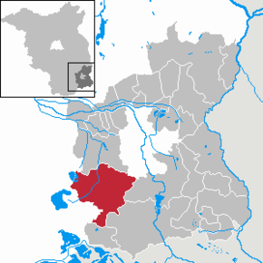 Poziția orașului Drebkau pe harta districtului Spree-Neiße