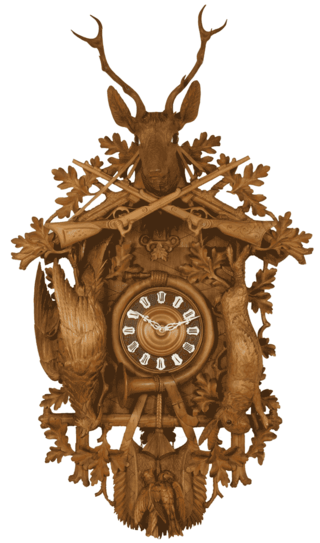 <span class="mw-page-title-main">Cuckoo clock</span> Clock that strikes the hours with a sound like a common cuckoos call