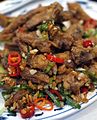 Deep-fried duck tongues at a Cantonese restaurant in The Hague