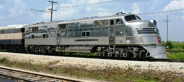 CB&Q 9911A, an EMD E5, operating at the Illinois Railway Museum, July 18, 2004.