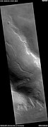Glacier interacting with an obstacle, as seen by HiRISE under HiWish program