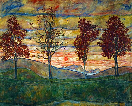 Quatre arbres, Egon Schiele, 1916.