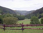 Erkensruhrtal mit Nebenbächen und Felsen am Oberseeufer