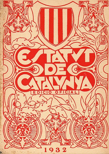 Cover of Catalonia's 1932 Statute of Autonomy, during the Second Spanish Republic