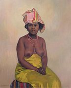 Portrait d'une femme africaine par Félix Vallotton, huile sur toile, 1910.