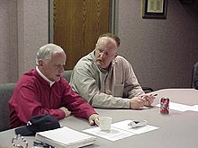 Keating with FEMA Administrator Joe Allbaugh in 2002 FEMA - 5739 - Photograph by Gene Romano taken on 02-07-2002 in Oklahoma.jpg