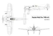 Dreiseitenansicht der Fw 190 A-3