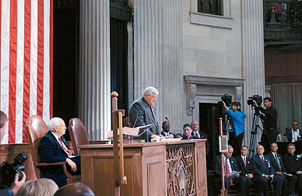 Congress convenes for a special session at Federal Hall National Memorial on September 6, 2002