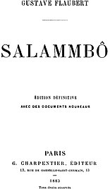 Couverture de Salammbô de Gustave Flaubert (édition de 1883).