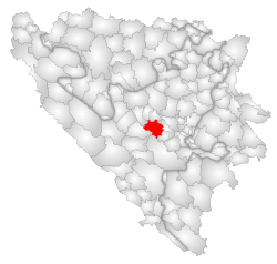 Lage von Fojnica in Bosnien und Herzegowina.