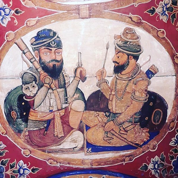 Fresco of Shaheed Singhs from Gurdwara Baba Atal