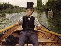 Gustave Caillebotte: La Partie de bateau (Veslař s cylindrem), 1877/78[4]