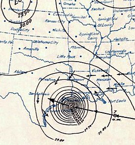 Análisis meteorológico el 8 de septiembre, justo antes de que el huracán tocara tierra